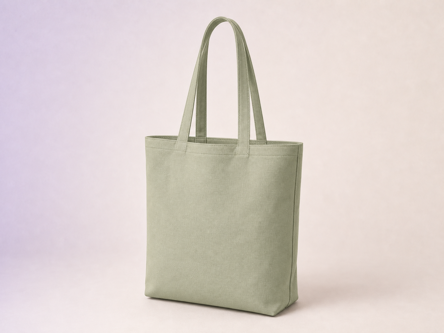 Blank sage canvas tote bag ready for customization